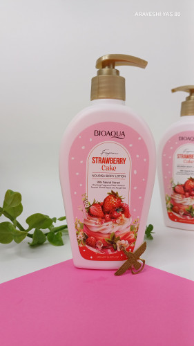 لوسیون بدن کیک توت فرنگی🍓بیواکوا BIOAOUA رایحه شیرین